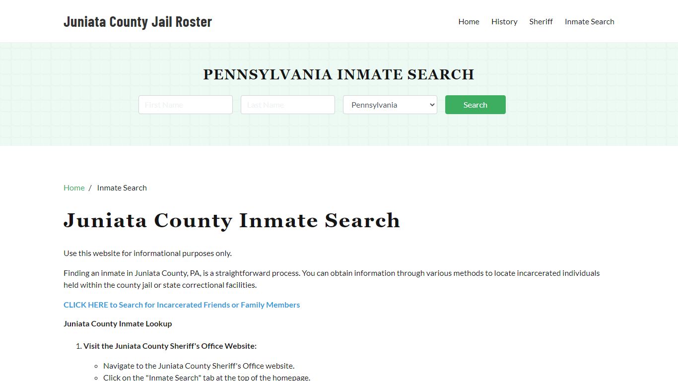 Juniata County, PA Detainee Lookup