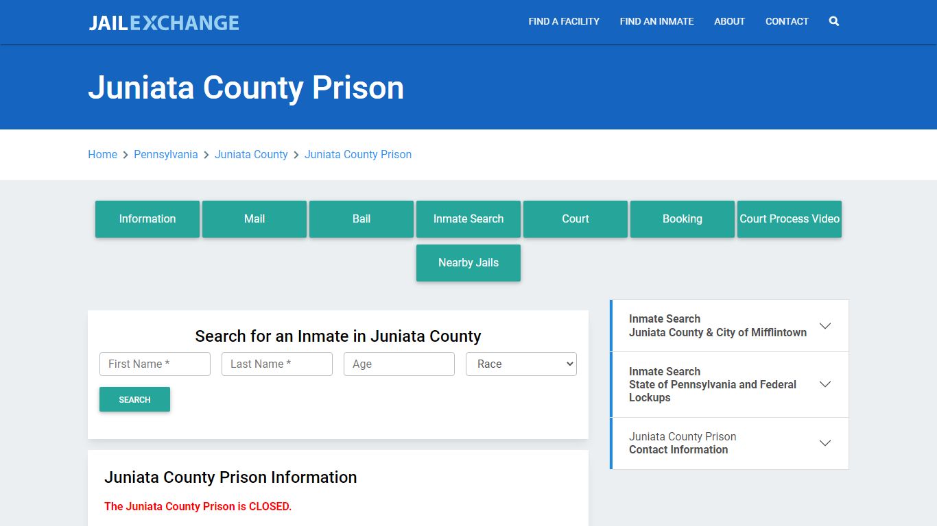 Juniata County Prison Roster Lookup, PA, Inmate Search - Jail Exchange